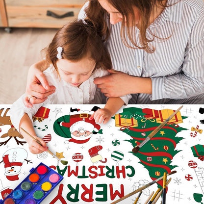 Childom 1 Pack Fourth of July Coloring Tablecloth for Kids,4th of July Crafts for Kids 30"x72" Giant Coloring Poster Table Cloth,Large Paper Poster Crafts Party Activities,4th of July Paper Tablecloth