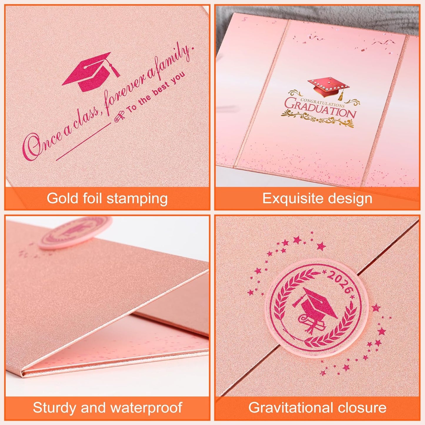 Graduation Guest Book 2026 Graduation Party Decorations Class of 2026 Graduation Sign in Book Signature Board Keepsake Grad Party Supplies College High School Graduation Gift Card Book (Blue)