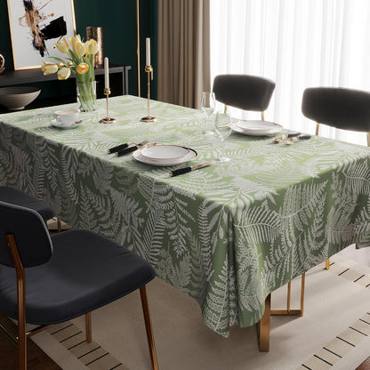 Rectangle Table Cloth,100% Waterproof Tablecloth Oil Proof Spill Proof Vinyl Table Cloth, Wipe Clean Plastic Table Cover for Dining, Camping, Indoor and Outdoor 52" x 70",Leaves