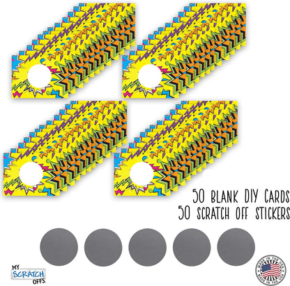 My Scratch Offs - Customizable Scratch-Off Cards Graffiti Design for Prizes, Classroom Rewards & Teacher Supplies, 50 Pack
