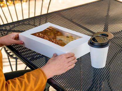 Southern Champion Tray 0989 Premium Clay-Coated Kraft Paperboard White Non-Window Lock Corner Bakery Box, 12" Length x 12" Width x 6" Height, White (Case of 50)