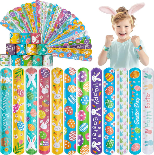 Childom 20 Pack Slap Bracelets 2-Color Reversible Charm Bracelets stage sequins horsetail buckle color ball head hair accessories hair accessories Magic Wristband