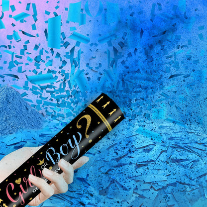 Gender Reveal Confetti Powder Cannon - Biodegradable Blue & Pink Poppers for Baby Shower Party Decorations - He or She What Will it Bee - 2 Pink Sticks