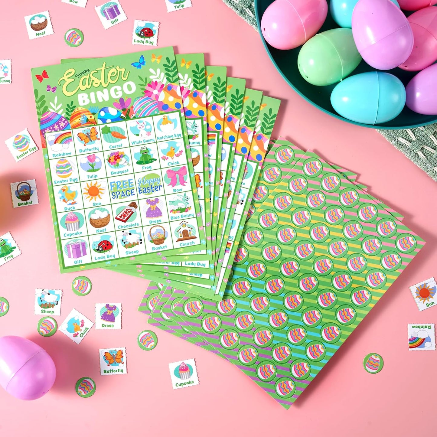 JOYIN 28 Players Easter Bingo Card (5x5) with Blue Color for Kids, Boys, Girls and Adults, Easter Games, School Classroom Activities and Easter Basket Stuffers