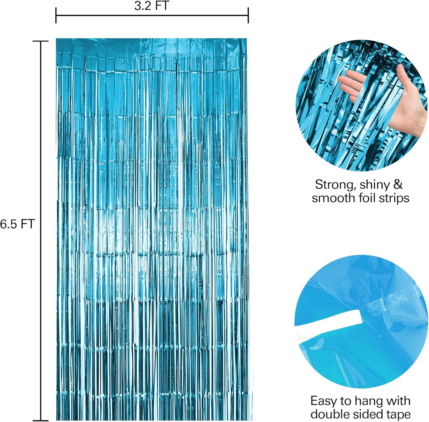 Hampton Distribution 6 Pack Silver Foil Fringe Curtains, Silver Tinsel Backdrop Party Curtains, Party Supplies for Birthday, Holidays, Parties & More
