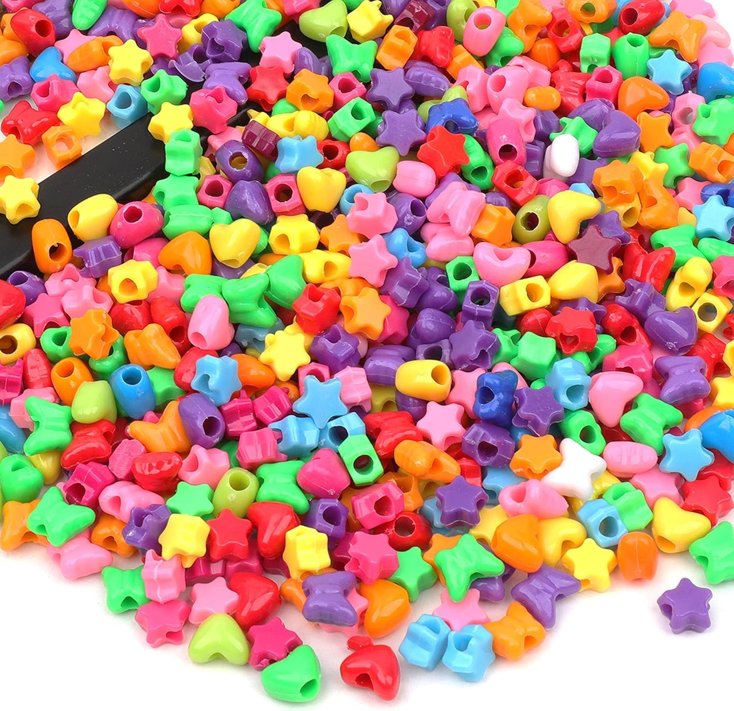 1000Pcs Glow in The Dark Pony Beads 9mm Plastic Kandi Beads Bulk for Friendship Bracelet Necklace Craft Jewelry Making Beads for Hair Braids 9 Color