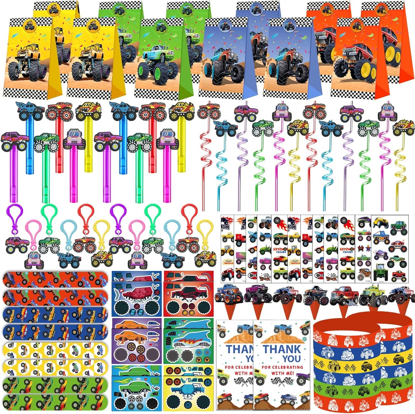 PLOUGVI 232PCS Construction Birthday Party Supplies Decorations Favors, Construction Theme Toys for Goodie Bag Stuffer, Pinata Filler Gifts