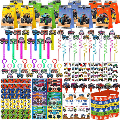 PLOUGVI 232PCS Construction Birthday Party Supplies Decorations Favors, Construction Theme Toys for Goodie Bag Stuffer, Pinata Filler Gifts
