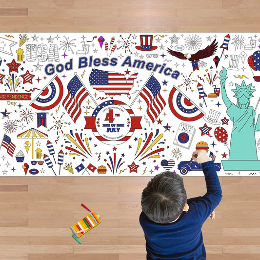 OHOME Summer Giant Coloring Poster/Tablecloth - Summer Decorations - 30 x 72 Inches Jumbo Paper Coloring Banner - Kids Crafts Gifts Toys Games Ice Cream Party Decorations - Arts Crafts Supplies