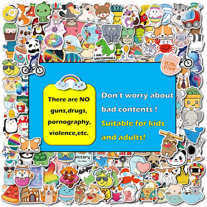 200PCS Waterproof Vinyl Stickers for Water Bottles, Cute Kids Stickers for Classroom Decor, Teacher Supplies & Classroom Must Haves