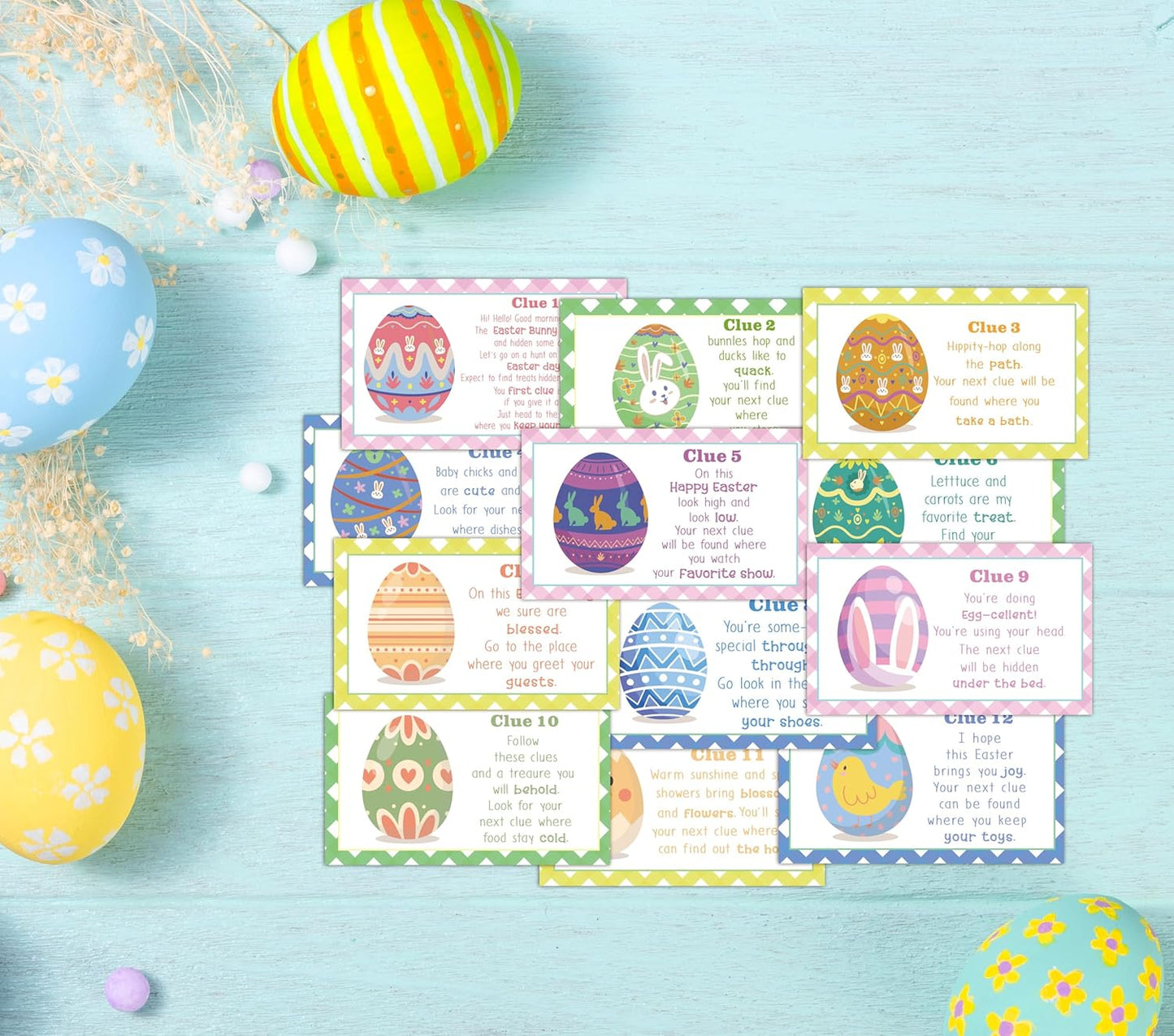 Easter Scavenger Hunt Games, Easter Treasure Hunt Clues Game Cards, Easter Party Games for Adult Friend Groups, Easter Party Decorations Supplies Favors，02