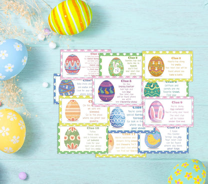 Easter Scavenger Hunt Games, Easter Treasure Hunt Clues Game Cards, Easter Party Games for Adult Friend Groups, Easter Party Decorations Supplies Favors，02