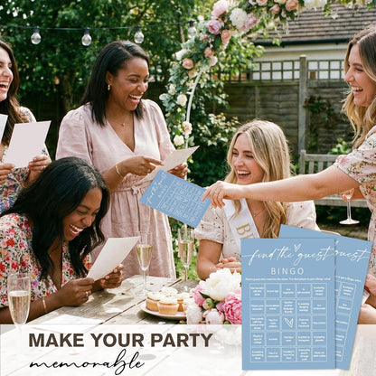 Minimalist Bridal Shower Bingo Cards, 25 Pcs Unique Bridal Bingo Game for Wedding Shower Parties and Guest Interaction - A01