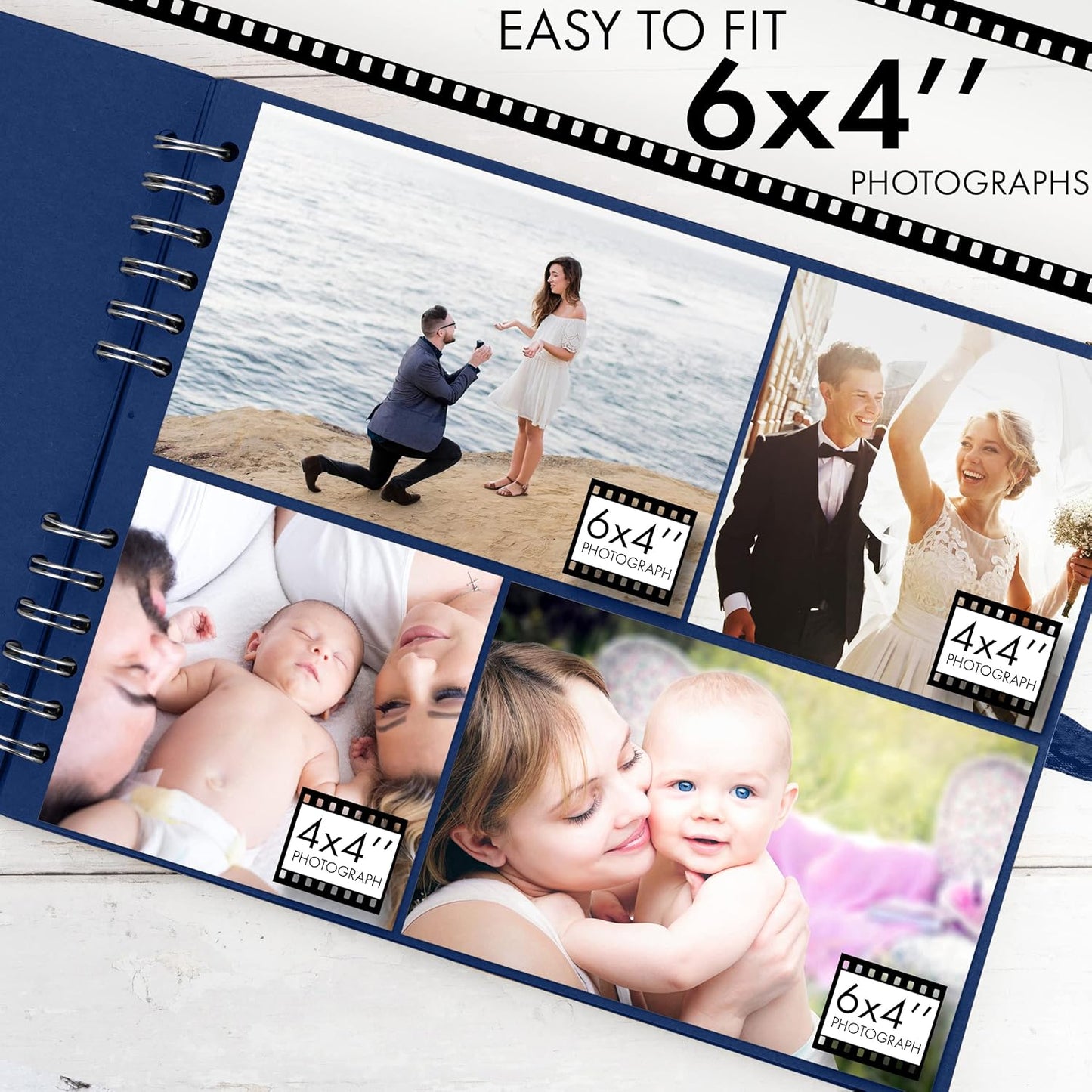 Bstorify Scrapbook Album 60 Pages (8 x 8 Inch) Brown Thick 200gsm Kraft Paper, Photo Album Scrapbook, Memory Book - Ideal for Your Scrapbooking Albums Art & Craft Projects