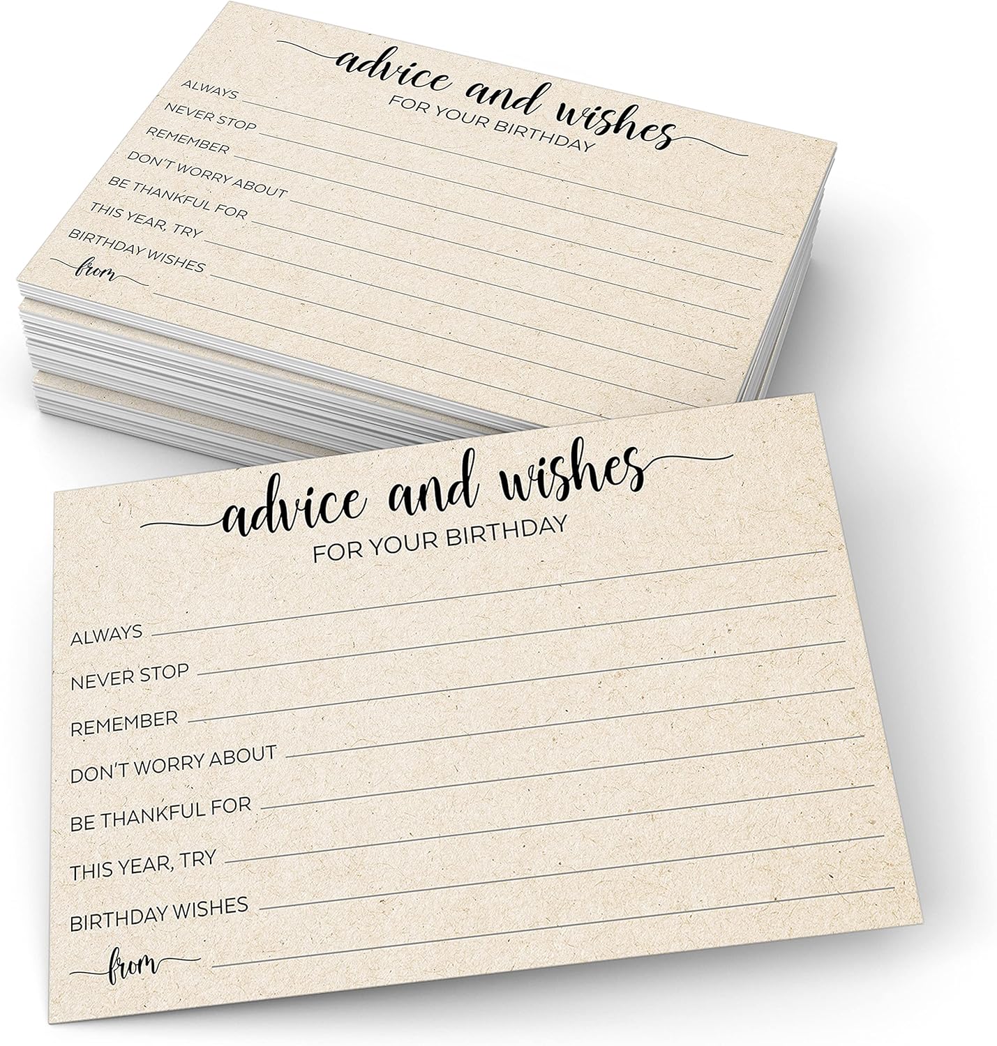 321Done 4x6 Retirement Party Advice and Well Wishes Cards, Tan - Made in USA, Happy Retiree, Fun Celebration Idea, Game, Activity, Memories - Ad Lib Prompts - Pack of 50