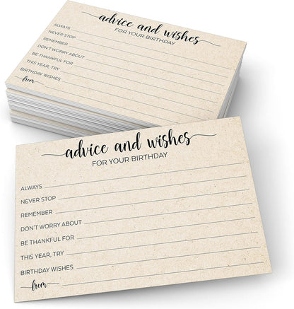 321Done 4x6 Retirement Party Advice and Well Wishes Cards, Tan - Made in USA, Happy Retiree, Fun Celebration Idea, Game, Activity, Memories - Ad Lib Prompts - Pack of 50