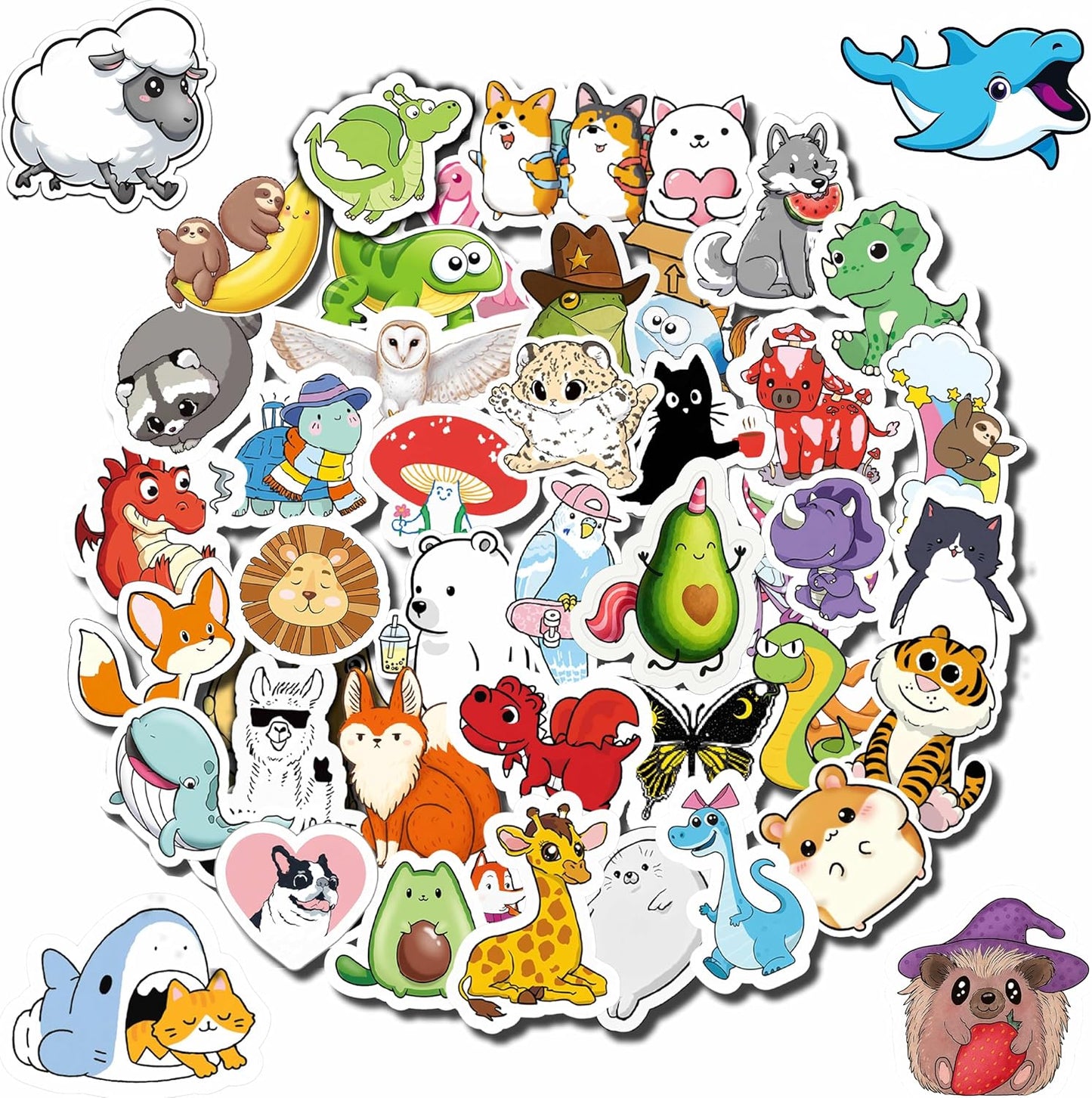 100 PCS Water Bottle Stickers for Kids Waterproof Cute Stickers for Water Bottles No Duplicates Animal Stickers for Kids Laptop, Water Bottle, Party Favor & Classroom Reward