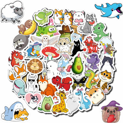 100 PCS Water Bottle Stickers for Kids Waterproof Cute Stickers for Water Bottles No Duplicates Animal Stickers for Kids Laptop, Water Bottle, Party Favor & Classroom Reward