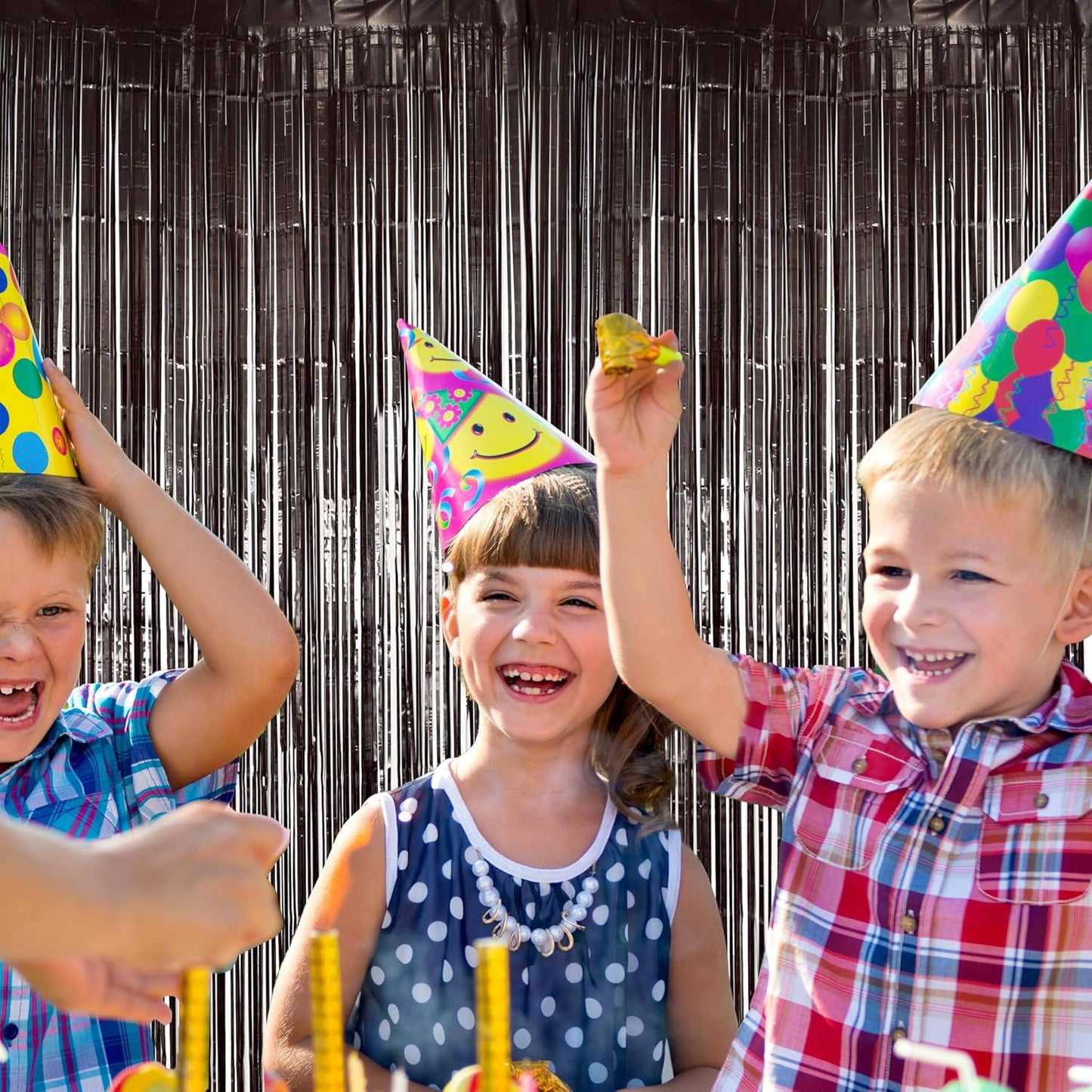 Hampton Distribution 6 Pack Silver Foil Fringe Curtains, Silver Tinsel Backdrop Party Curtains, Party Supplies for Birthday, Holidays, Parties & More