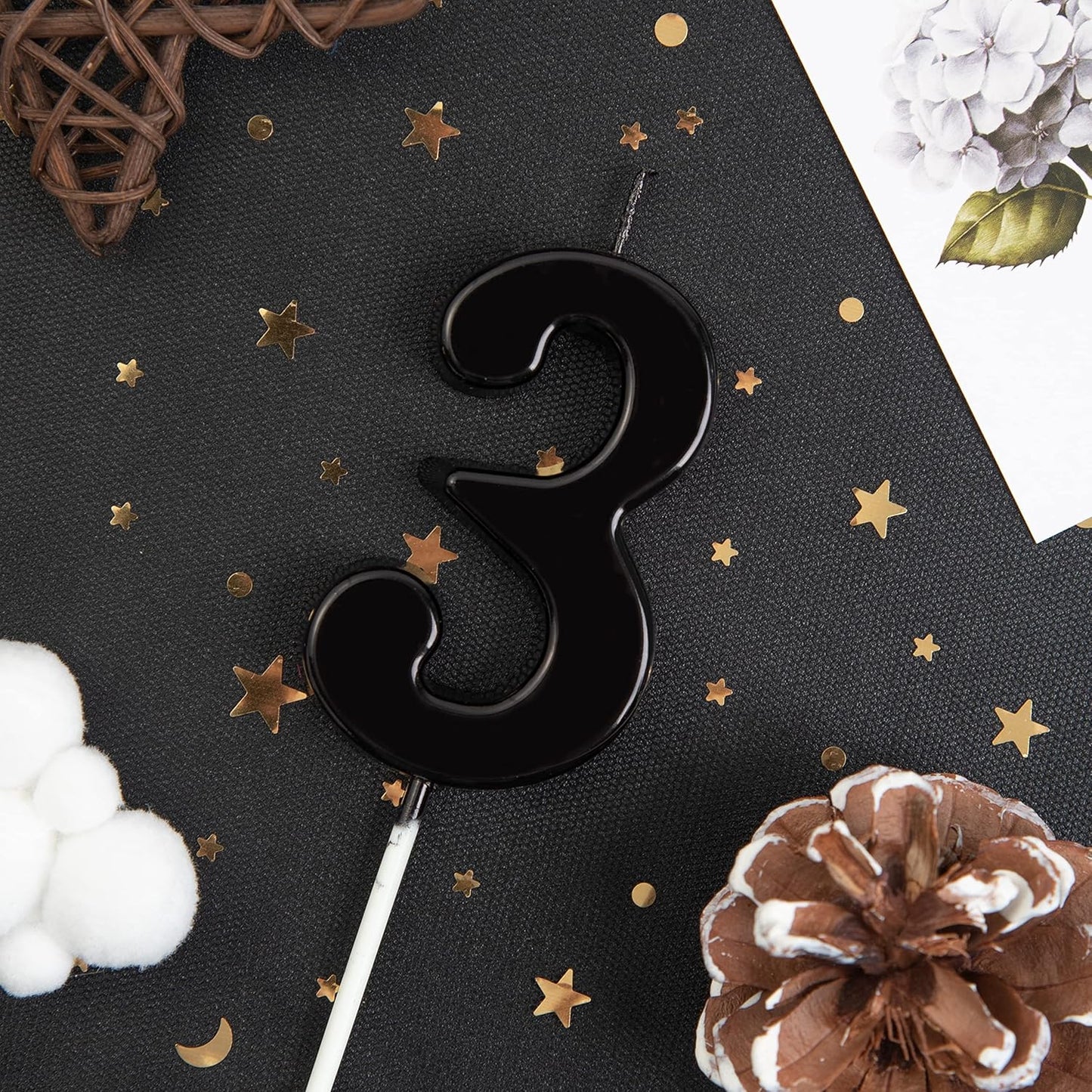 PHD CAKE 2.76 Inch Modern Gold 2 Number Birthday Candles, Gold Number Candles, Cake Number Candles, Party Celebration