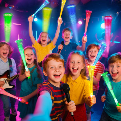 OceanWings Glow Fiber Optic Wands,Halloween Glow Sticks Bulk Party Pack,Glow in the dark Party Supplies Favor Flashing Light Up Sticks for Birthday Holiday Party Wedding Halloween Christmas(25)
