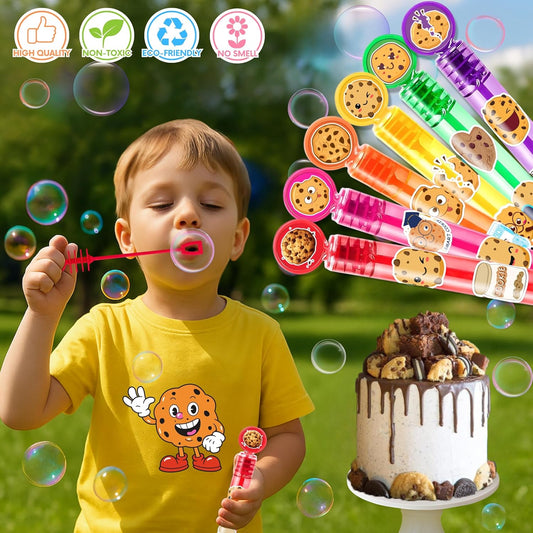 Cookie Party Favors for Kids – 24PCS Sweet Treat-Themed Mini Bubble Wands, Great for Birthday Supplies, Pinata Fillers, Goodie Bags & Classroom Rewards