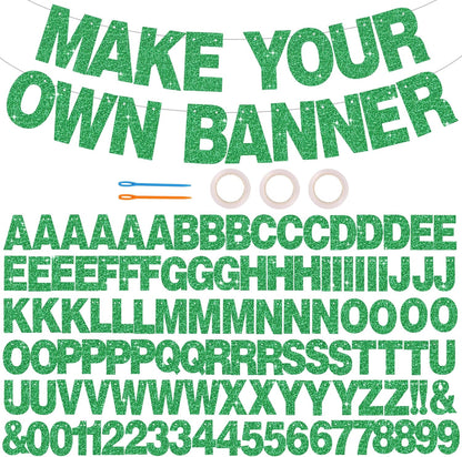 BEISHIDA 116 PCS A-Z DIY Letter Banner Kit Make Your Own Banner Including 111 Letters and Numbers 3 Rope and 2 Threading Device,Customized for Birthday Graduation Wedding Decor Black