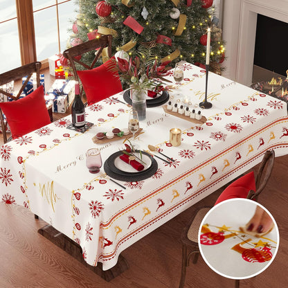 Rectangle Table Cloth,100% Waterproof Tablecloth Oil Proof Spill Proof Vinyl Table Cloth, Wipe Clean Plastic Table Cover for Dining, Camping, Indoor and Outdoor 52" x 70",Leaves