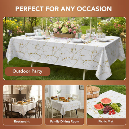 sancua Clear Plastic 100% Waterproof Tablecloth - 54 x 78 Inch - Vinyl PVC Rectangle Table Cloth Protector Oil Spill Proof Wipe Clean Table Cover for Dining Tables, Parties & Camping, Crystal Clear