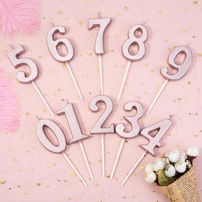 PHD CAKE 2.76 Inch Modern Gold 2 Number Birthday Candles, Gold Number Candles, Cake Number Candles, Party Celebration