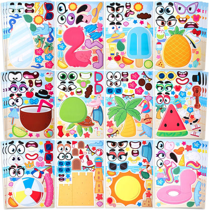 JOYIN 36 Sheets 9"x6" Make a face Stickers for Kids, Make Your Own Animal Stickers with Unicorn, Dinosaur, Sea and Safari Animals, Crafts Birthday Party Favors, Goodie Bags Classroom Activities