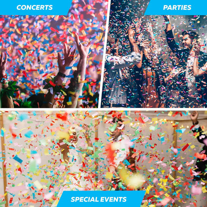 Electric Streamer Cannon Cartridges, 12pcs. - 16" Multi Color Streamer Poppers for Weddings, Parties, Events | Requires 2-shot/4-shot Confetti Machine to Activate