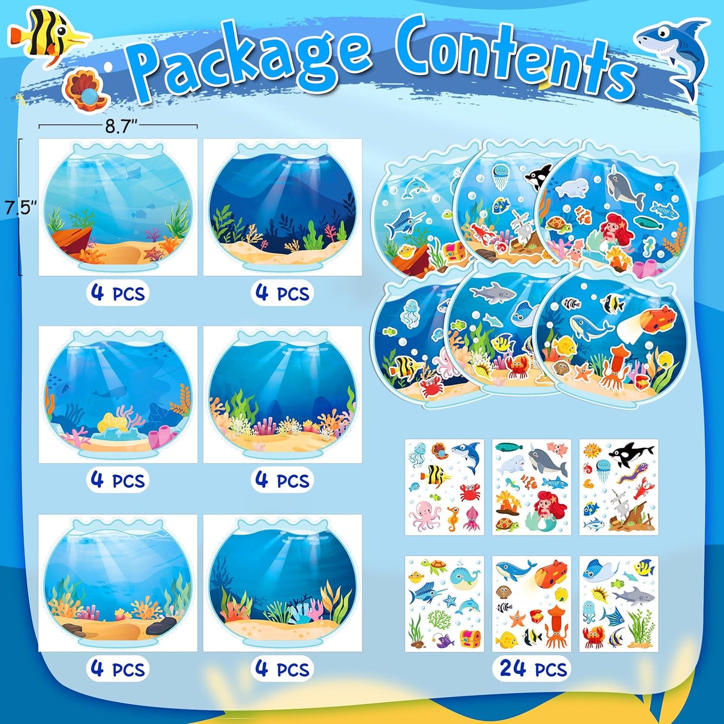 LINAYE 24 Sheets Insect Stickers with Jar Scenes, Make Your Own Bug Jar Stickers, Spring Crafts Activities for Kids Spring Party Decorations Supplies for Kids