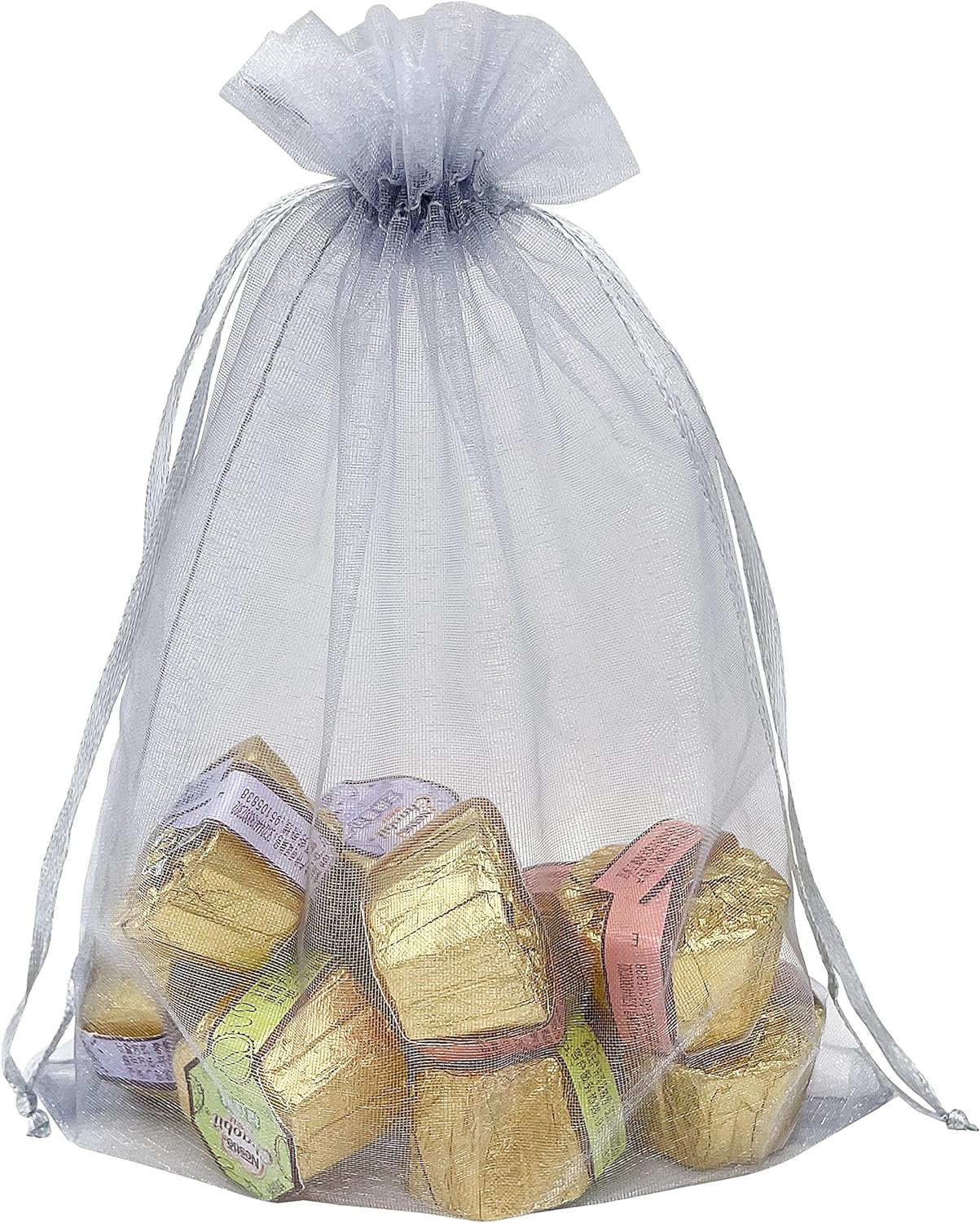 Jexila 120PCS Sheer Organza Bags 5X7 inches Mesh Drawstring Gift Bags Small for Jewelry Wedding Party Baby Shower Favor Bags (Rainbow )