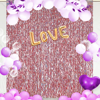3 Pack Colorful Foil Fringe Curtain Backdrop - 6.6 x 3.3 ft Wavy Rainbow Tinsel Backdrop Curtain Metallic Streamers Iridescent Holiday Photo Booth Party Decorations