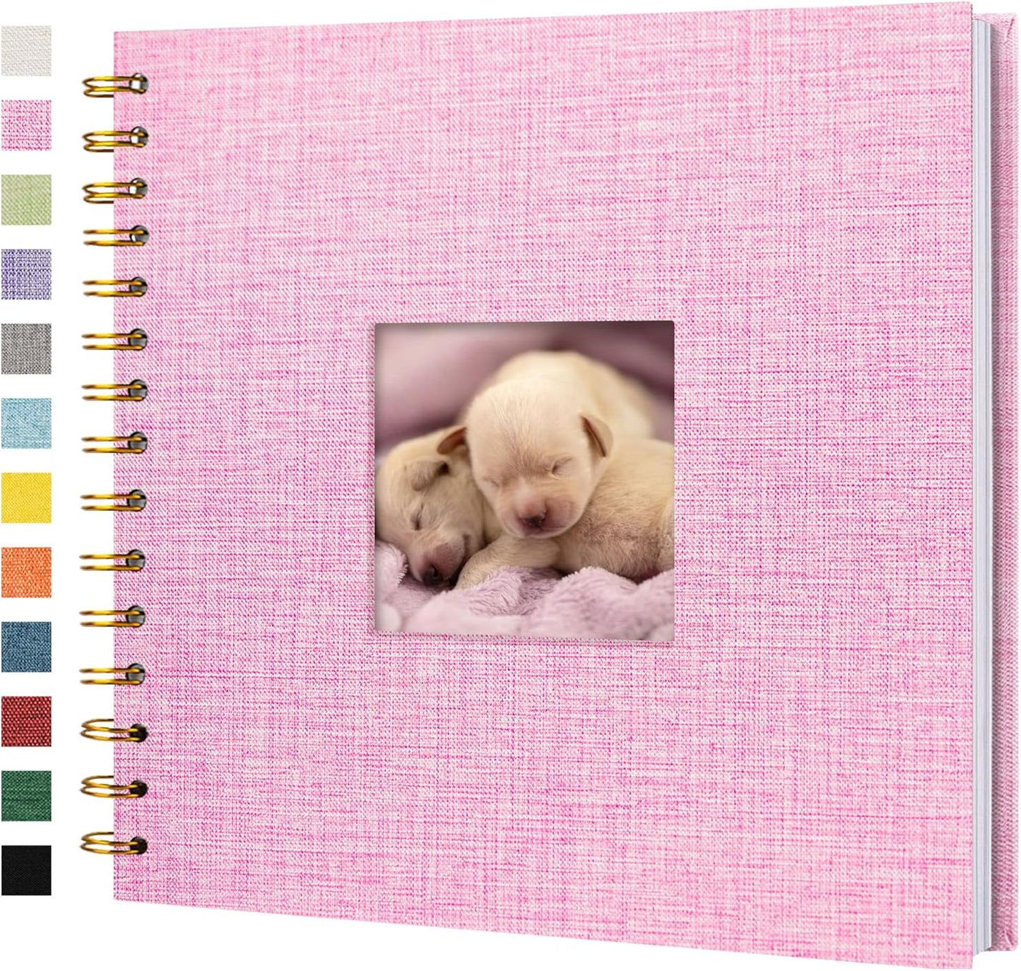 8 x 8 Inch Scrapbook Photo Album Linen Cover 20 Sheets/ 40 Pages, Hardcover Kraft White Pages Memory Book, for Travel Wedding Guest Book Christmas Baby Shower Fits 4x6 & Instant Photos, Beige