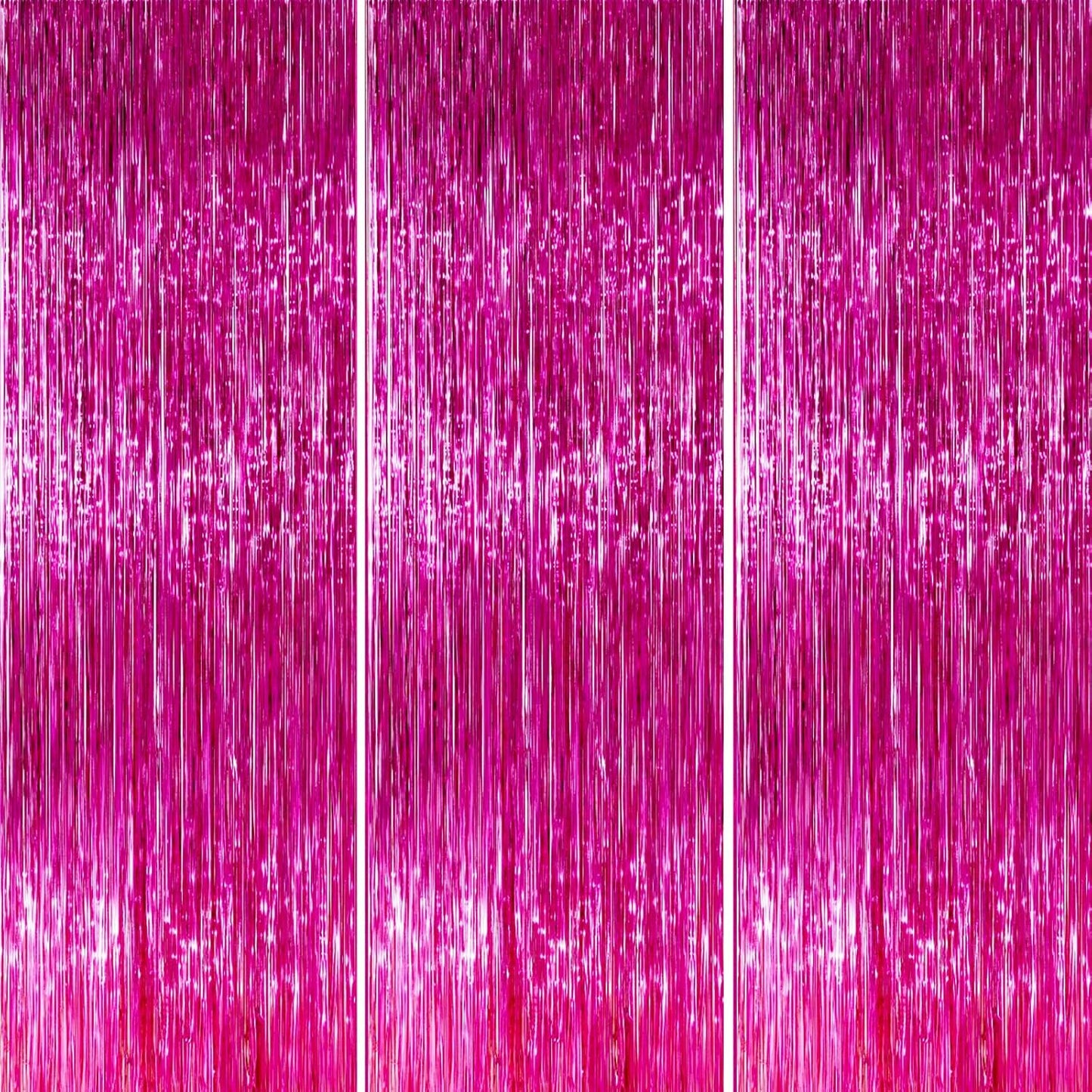 PartyWoo Silver Streamers 3pcs Tinsel Backdrop 8.2FT Metallic Tinsel Foil Fringe Streamer Curtains Party Photo Booth Backdrop for Graduation Baby Shower Bachelorette Wedding Disco Party Decorations