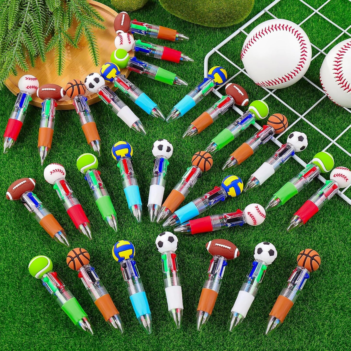 CZWZ 20Pcs Mini Multicolor Pens in One 4-in-1 Cute Pens Bulk for Kids, Fun Kawaii Ballpoint Pens for Birthdays and Children's Party Favors Gifts Teacher School Supplies