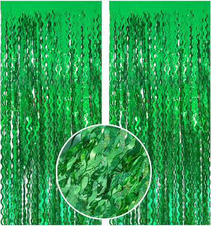 Tinsel Foil Fringe Curtains Wavy Backdrop for Parties Sparkle Metallic Wavy Foil Fringe Backdrop Curtain for Party Decorations Photo Booth Props for Birthday Graduation Wedding