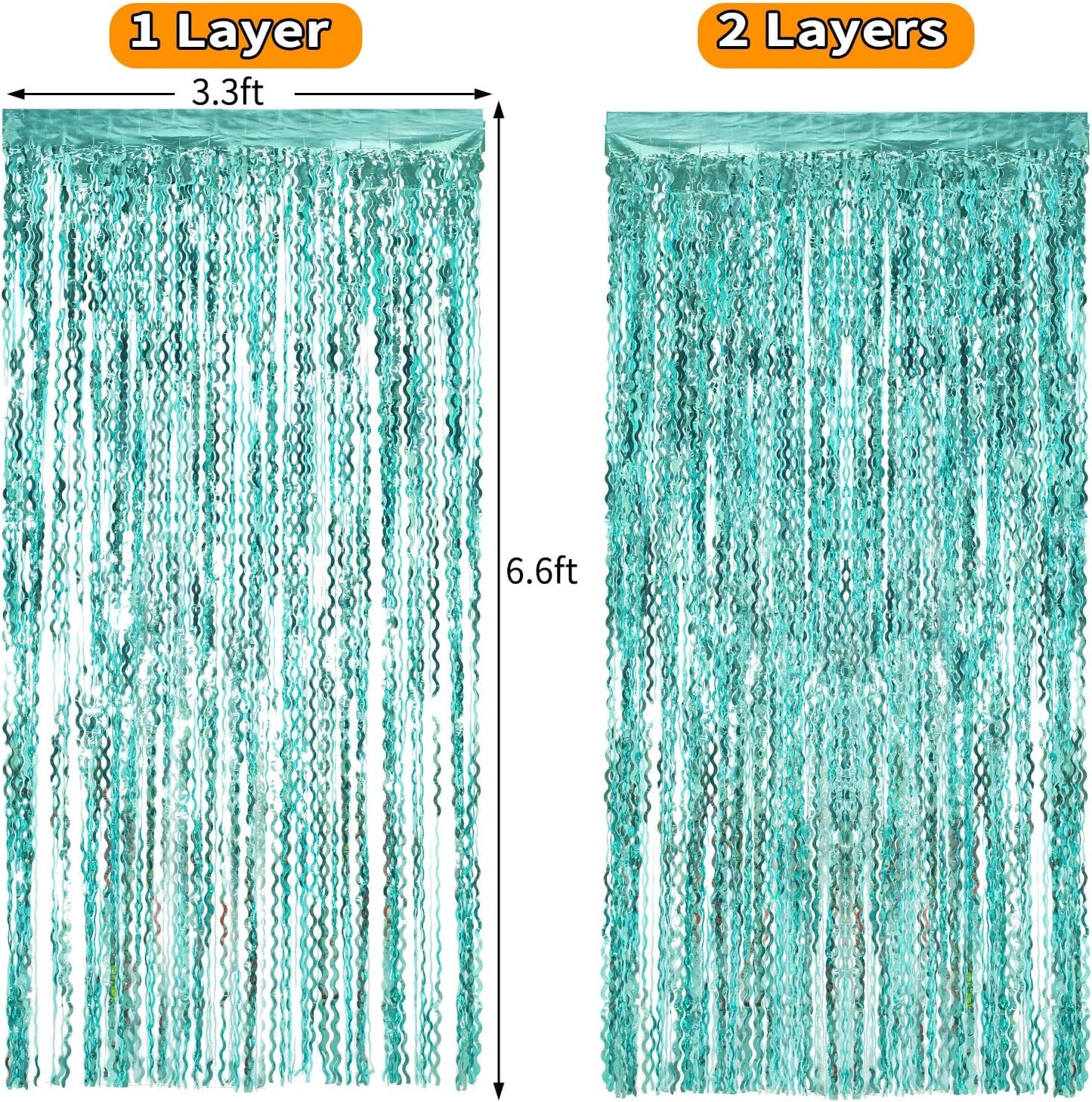 4 Pack Wavy Champagne Gold Metallic Tinsel Foil Fringe Curtains Backdrop - 3.3X6.6ft Foil Fringe Backdrop for Parties | Door Streamers for Birthday | Photo Booth Backdrops Party Decor