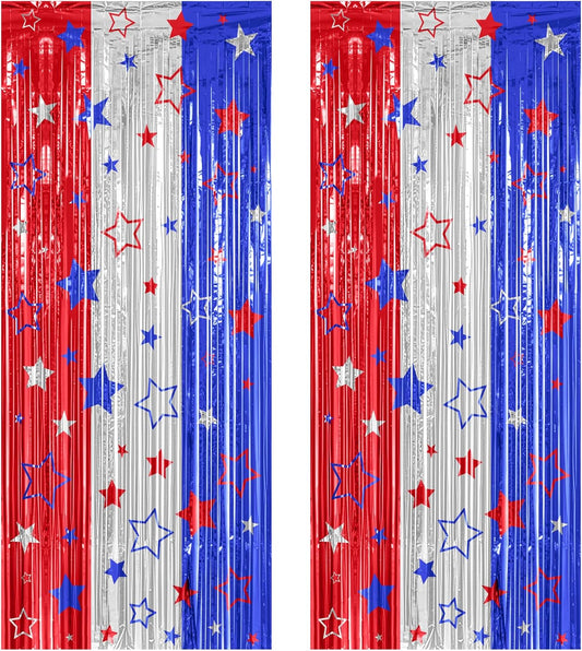 2 Pack Rainbow Backdrop Curtains, 3.28 FT x 7.05 FT Colofull Party Decorations, Metallic Tinsel Backdrop Fringe Curtains Party Streamer, Rainbow Party Supplies for Wedding Birthday Party Engagement - Colors A