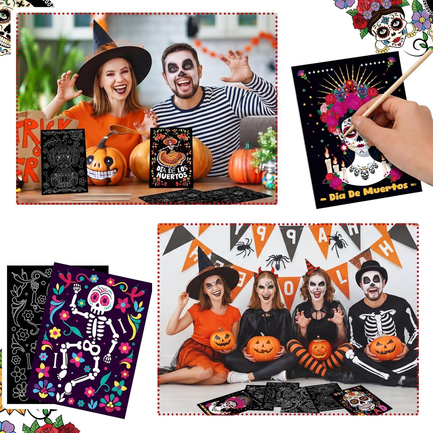 Marspark 24 Pcs Summer Crafts for Kids Bulk Color Your Own Summer Scratch Posters DIY Magic Scratch Paper Black Off Art Paper Gifts Kit Doodle Art for Home Holiday School Party Activities