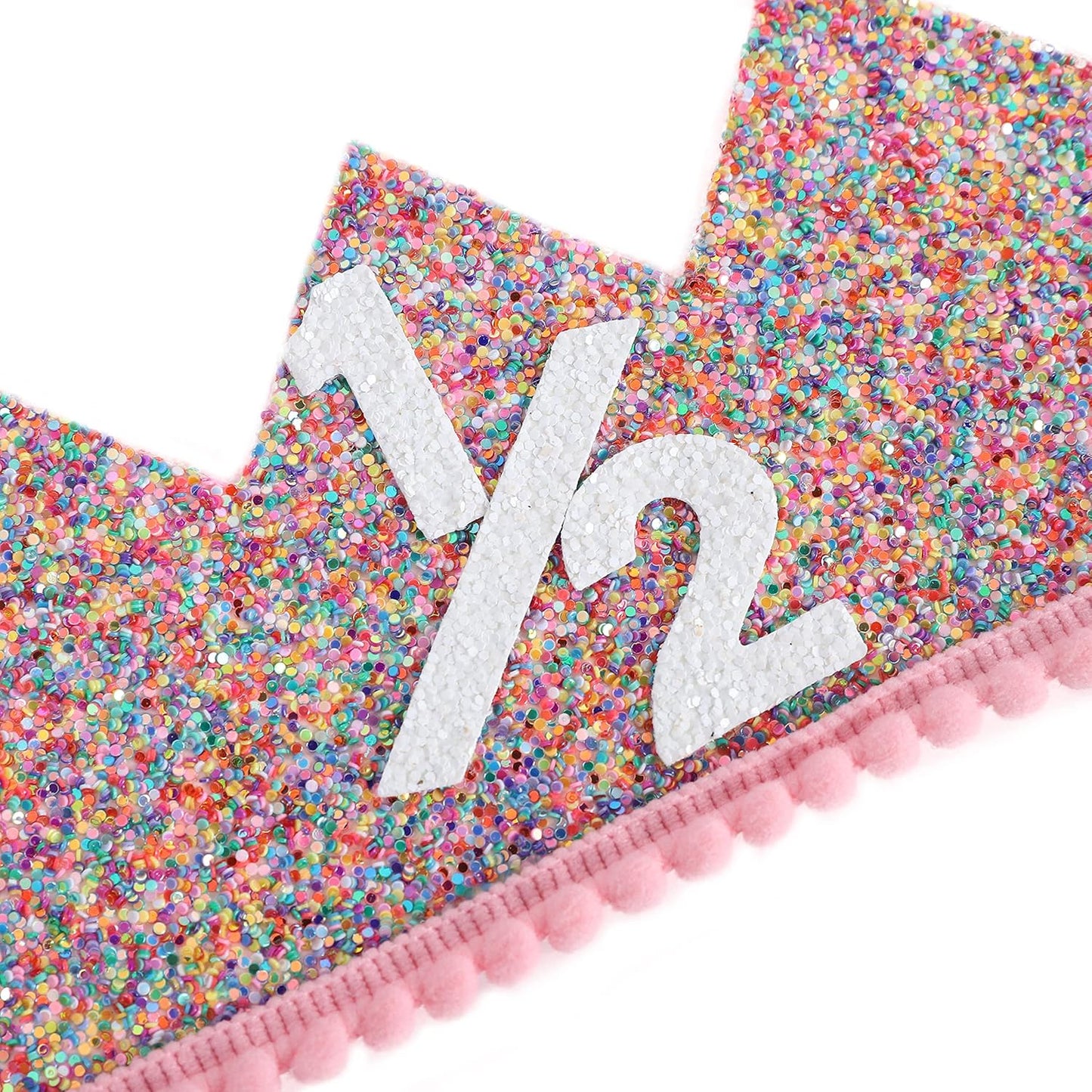 Rainbow Crown - 4th Birthday Party Glitter Crown, Kids Birthday Hats, Baby Photo Props, Little Girls Hair Accessories