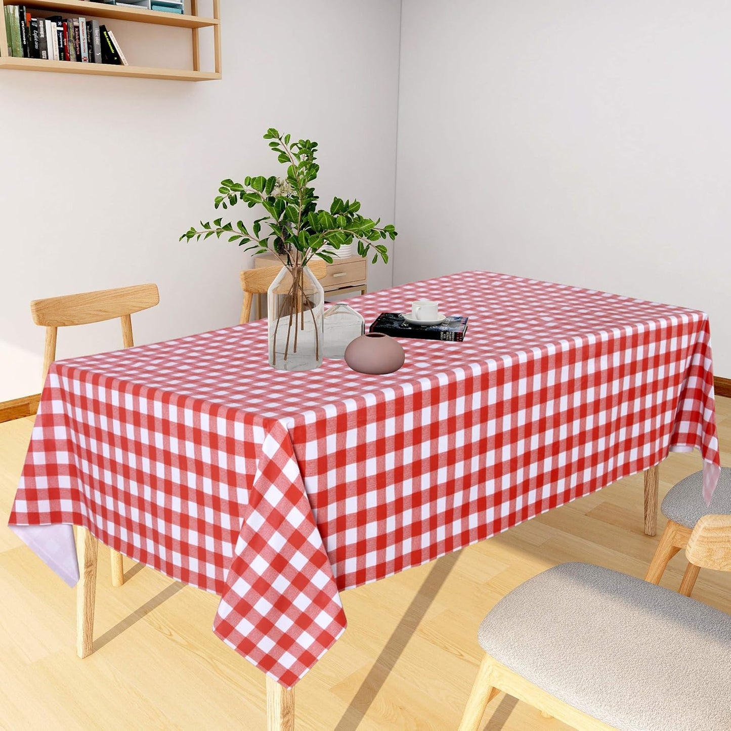 sancua Clear Plastic 100% Waterproof Tablecloth - 54 x 78 Inch - Vinyl PVC Rectangle Table Cloth Protector Oil Spill Proof Wipe Clean Table Cover for Dining Tables, Parties & Camping, Crystal Clear