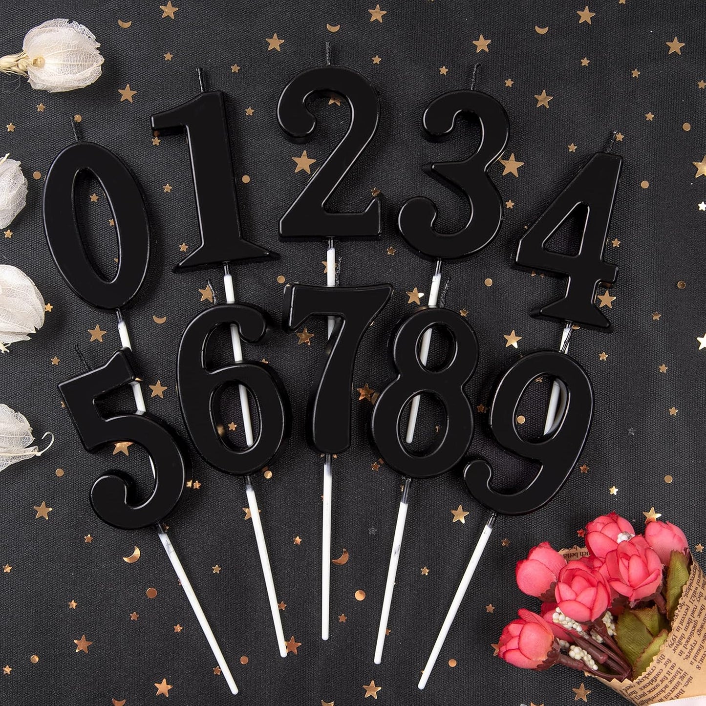 PHD CAKE 2.76 Inch Modern Gold 2 Number Birthday Candles, Gold Number Candles, Cake Number Candles, Party Celebration