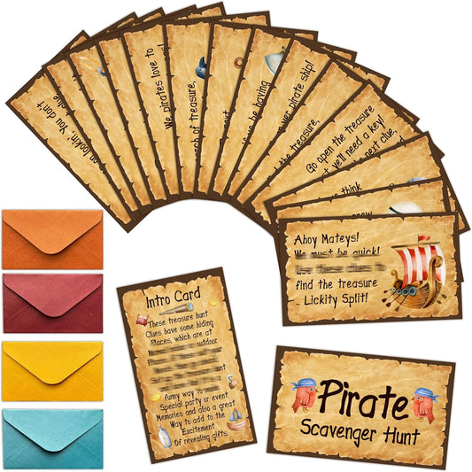 Wizard Scavenger Hunt Clue Cards, Halloween Scavenger Hunt Games for Adults, Holiday Birthday Party Supplies Activities Outdoor Indoor(17 Clues Cards with Envelopes), 01