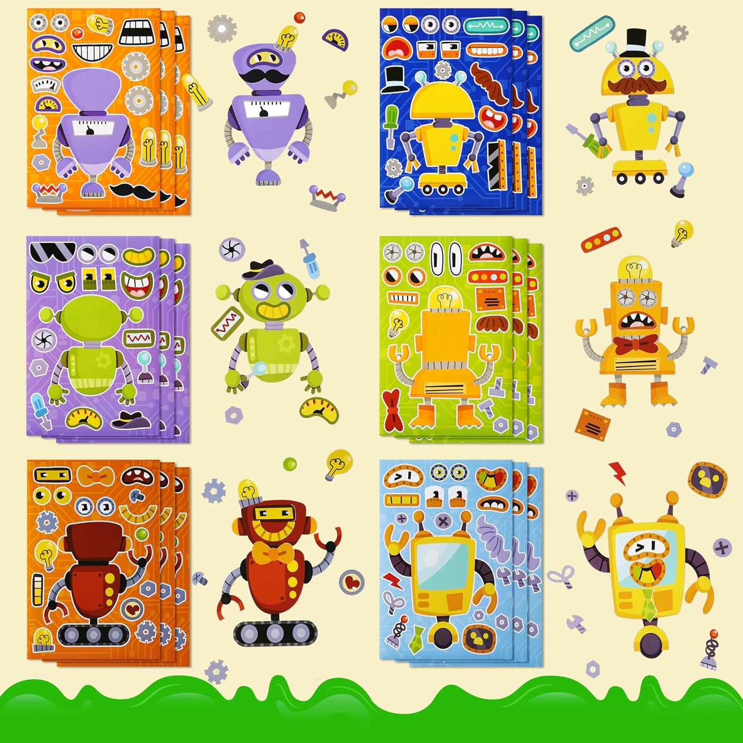 JOYIN 36 Sheets 9"x6" Make a face Stickers for Kids, Make Your Own Animal Stickers with Unicorn, Dinosaur, Sea and Safari Animals, Crafts Birthday Party Favors, Goodie Bags Classroom Activities