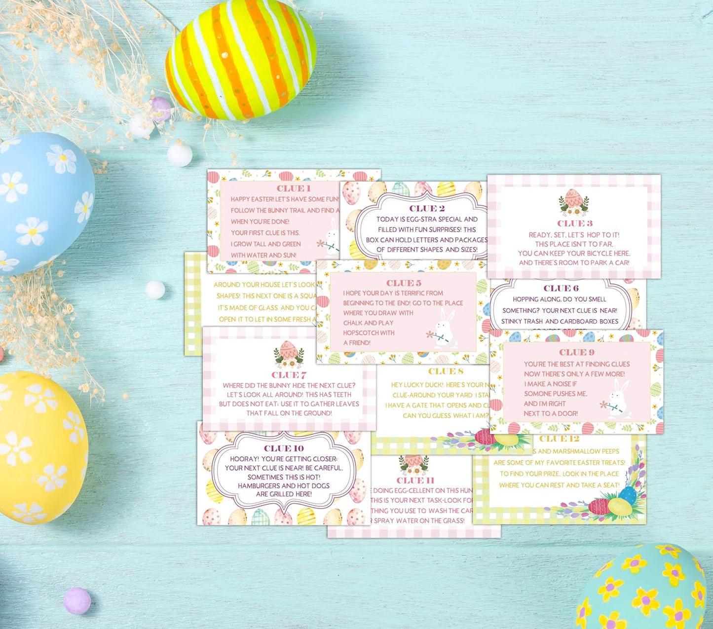 Easter Scavenger Hunt Games, Easter Treasure Hunt Clues Game Cards, Easter Party Games for Adult Friend Groups, Easter Party Decorations Supplies Favors，02