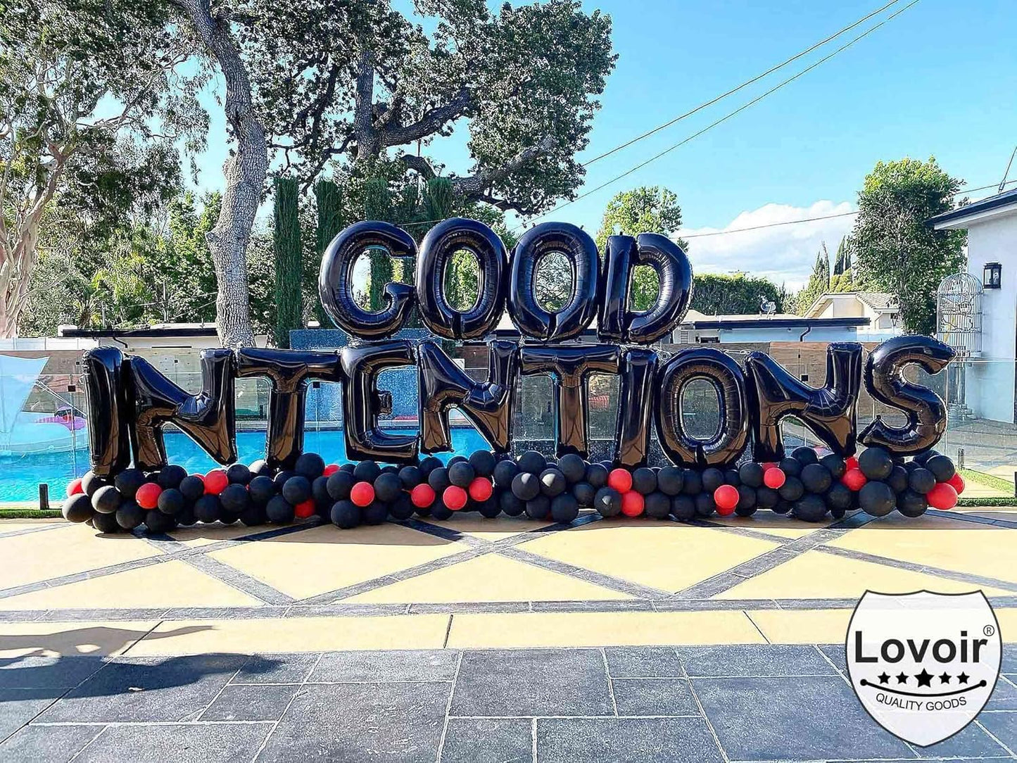 Lovoir 40 Inch Large Black Letter A Balloons Big Size Jumbo Mylar Foil Helium Balloon for Birthday Party Celebration Decorations Alphabet Black A