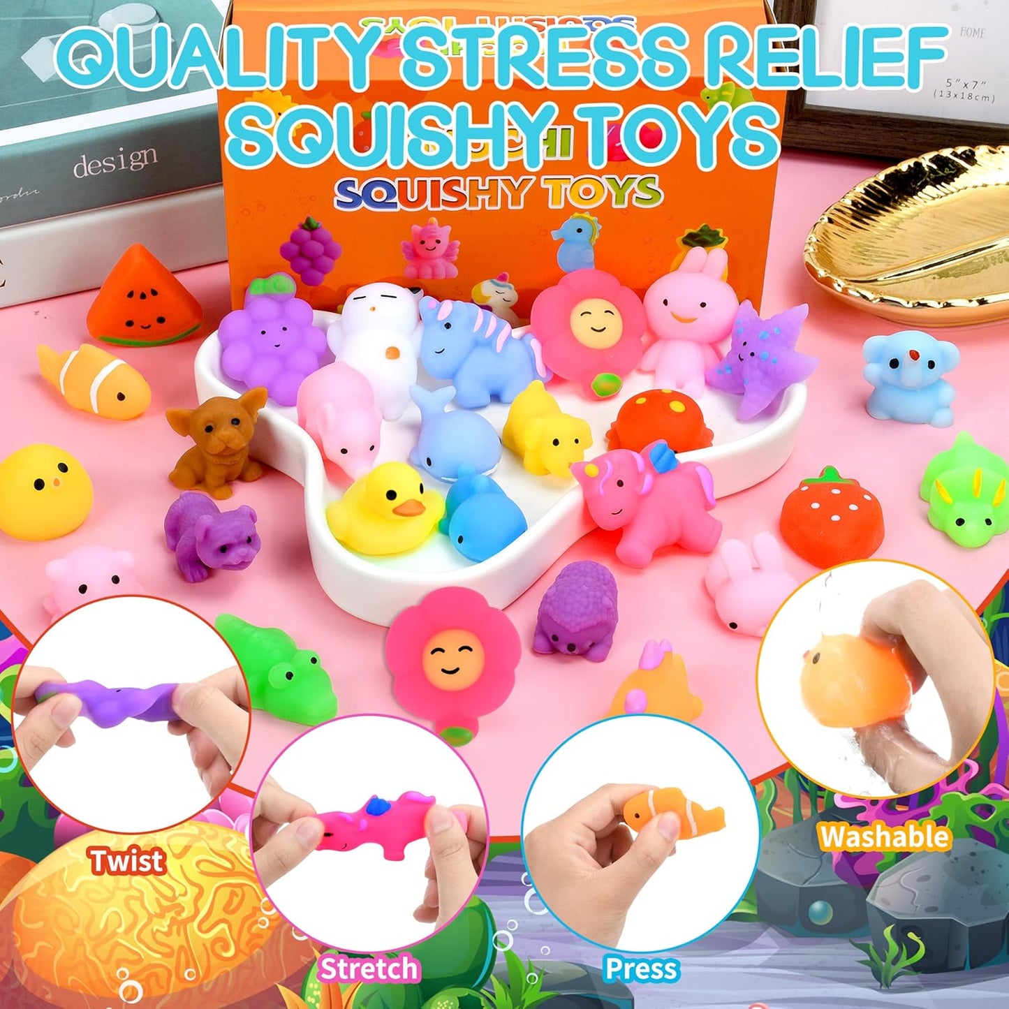150 Pack Mochi Squishy Toys Kawaii Squishies Stress Relief Toys Pack Boys Girs Party Favors Bulk Birthday Gifts Valentines Day Gifts for Kids Easter Egg Fillers Easter Hunt Basket Pinata Stuffers